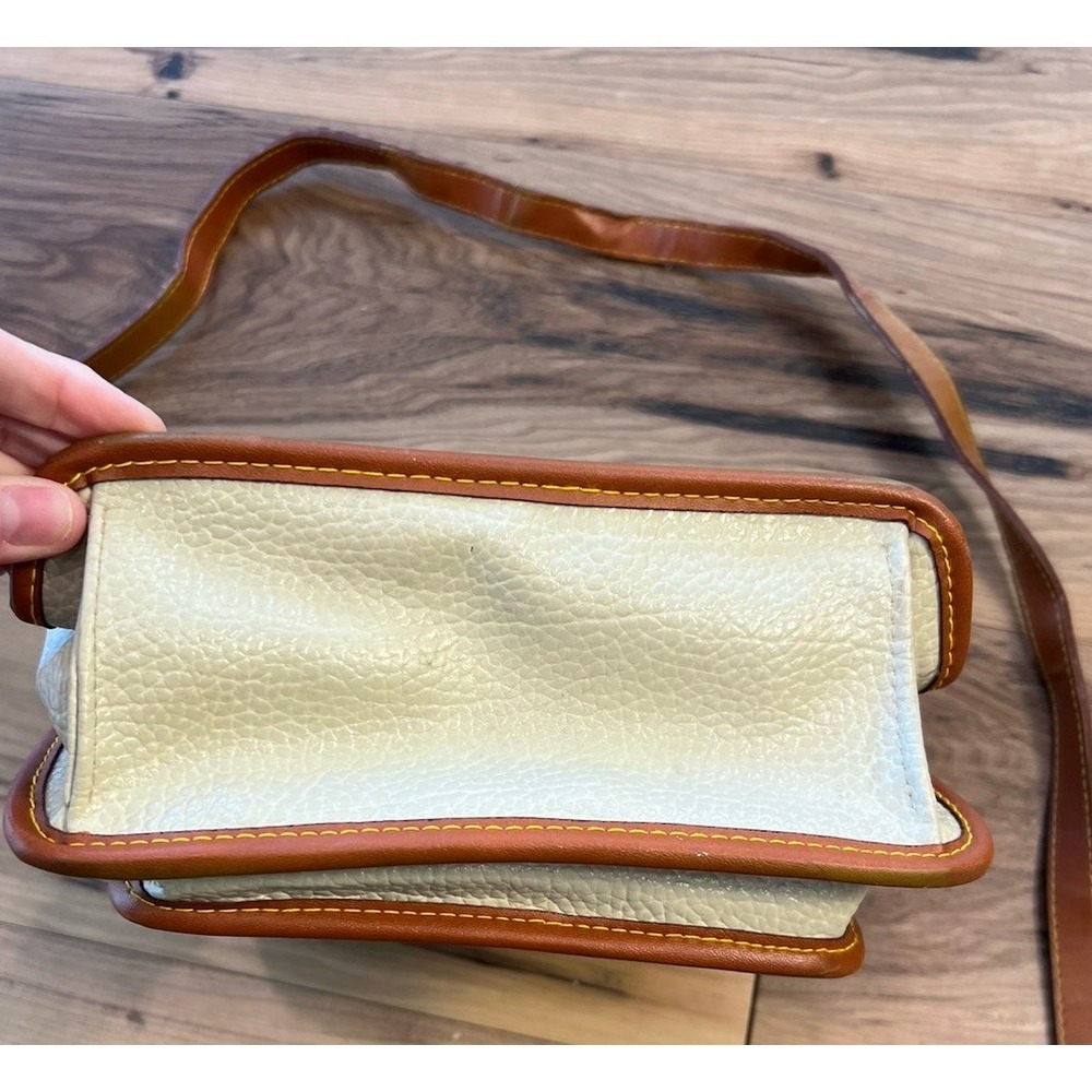 Dooney & Bourke Cream and Brown Leather Crossbody Bag - Picture 9 of 16